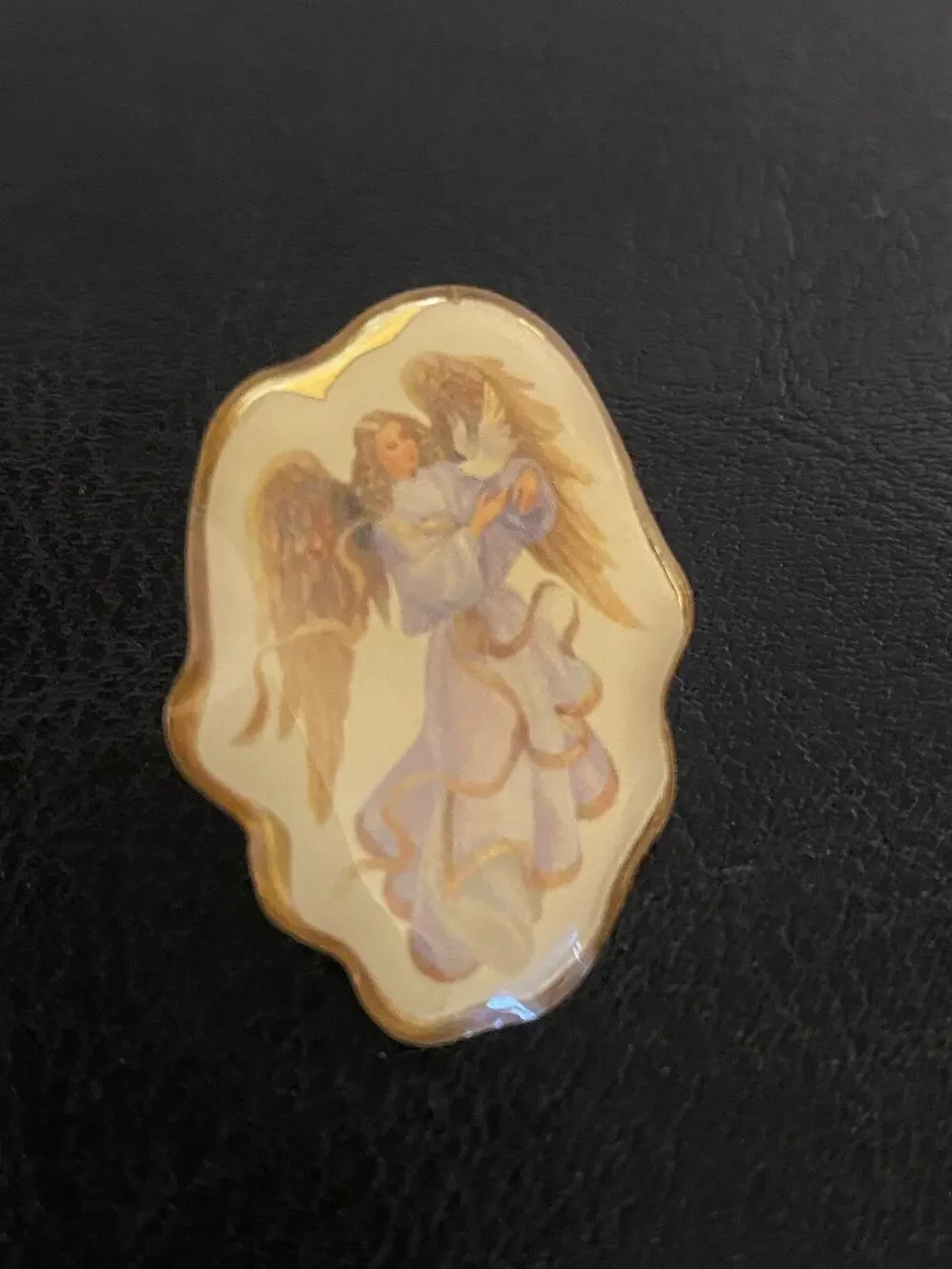 Vintage beautiful angel lapel pin